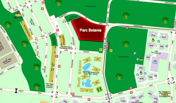 Parc Botannia Location Map Next to Thanggam LRT Station